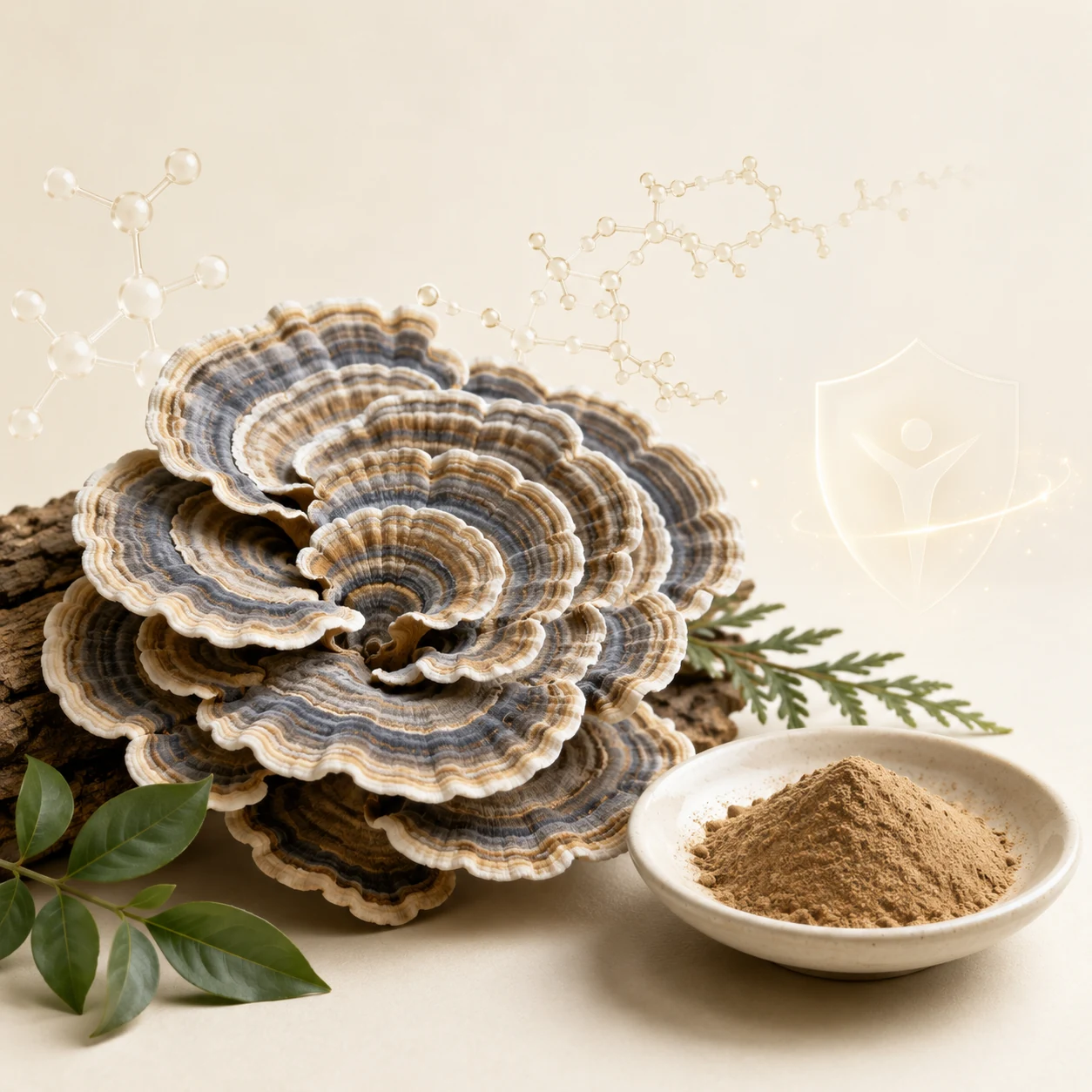 ProbEX微生物由来エクソソームの原料粉末と微生物発酵をイメージしたB2B向け写実ビジュアル